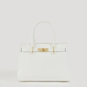 Borsa Grace in pelle Togo Bianca